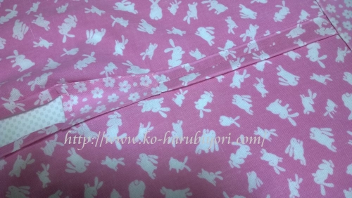 20150812四角衣（うさぎと桜）手作り