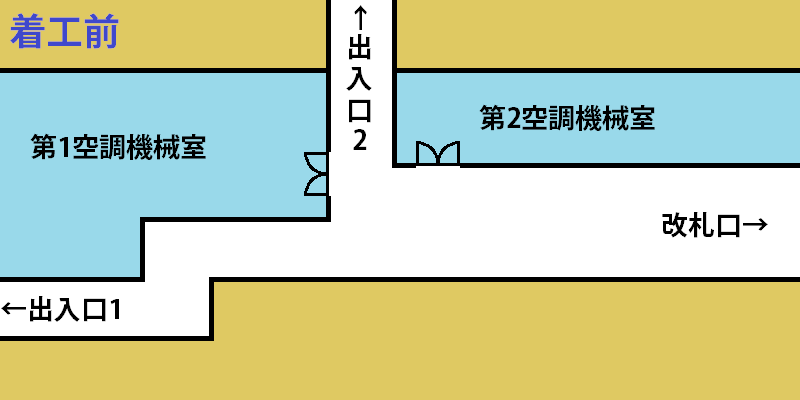 千川駅1番出入口通路の変更イメージ。