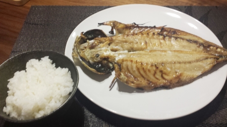 本日の晩御飯は静岡県の焼津産「アジのひらき」です！