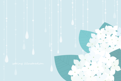 【あじさい】梅雨のイラスト壁紙